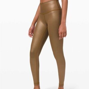 Lululemon Gold/Bronze Metallic Leggings size 4